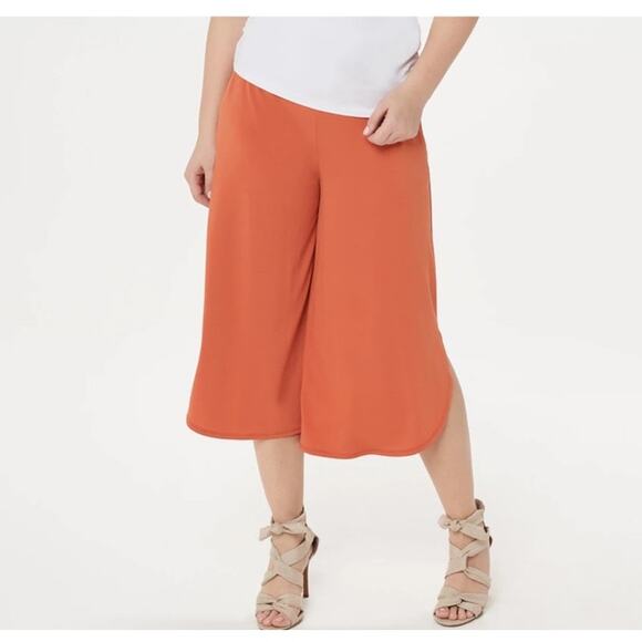 ⭐️ Vintage Wide Leg Burnt Orange Women's Short Casual Comfortable Flowing Pants‎ - Picture 1 of 4